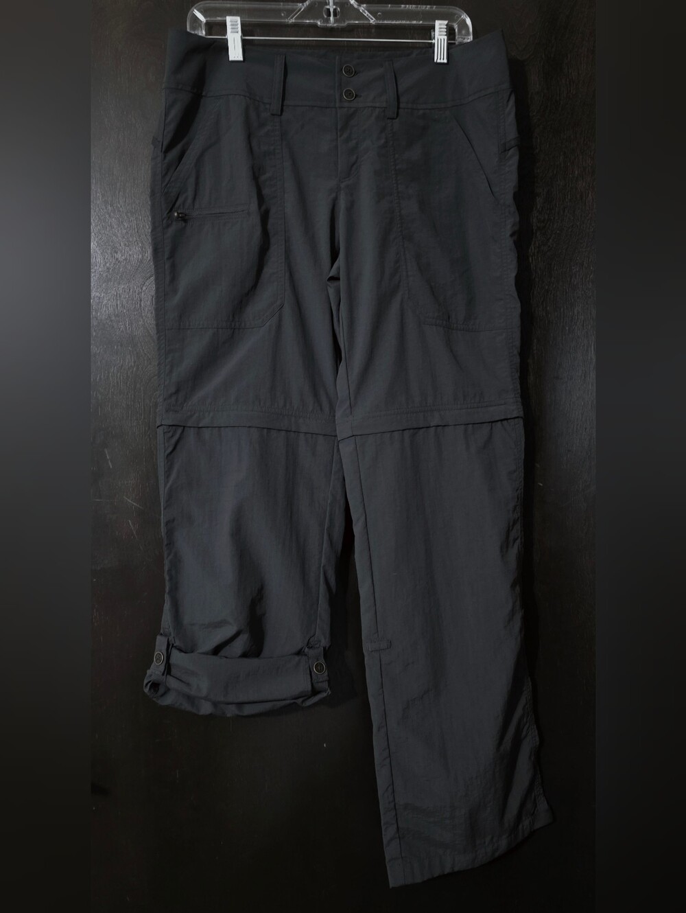 Lucy Nylon Canoe Convertible Dark Gray Cargo Utility Hiking Pants Women's Sz M